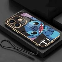 ราคา OPPO A3 A3x ภาพปักครอสติชแบบนิ่มลายการ์ตูนสัตว์ประหลาดรอยยิ้มเคสโทรศัพท์นุ่มเคสมือถือขอบสี่เหลี่ยม (22664115764)