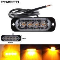 ราคา ไฟฉายฉุกเฉินแฟลชรถบรรทุกไฟแฟลชรถยนต์4แท่ง LED 12V 24V ไฟเตือน (21450703511)