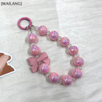 ราคา MAILANG ห่วงโซ่คล้องโทรศัพท์ลายโบว์สีหวานเคสหูฟังลูกปัดสองสีห้อยกุญแจรถกระเป๋าตกแต่ง (22582122219)