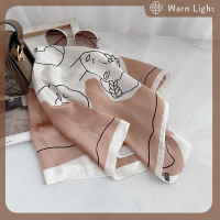 ราคา Warm Light แฟชั่นผ้าพันคอสี่เหลี่ยมพิมพ์ลายฮิญาบสำหรับผู้หญิงผ้าไหมซาตินผ้าโพกหัวมุสลิมที่คาดผมผ้าพันผ้าคลุมไหล่พันรอบ (22299086072)
