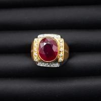 ราคา แหวนพลอยทับทิม Natural Ruby สีชมพูแดง จากประเทศโมซัมบิก ตัวเรือนเงินแท้ 92 5 ชุบทองคำ ไซส์นิ้ว 53 หรือเบอร์ 6 5 US (17864300423)