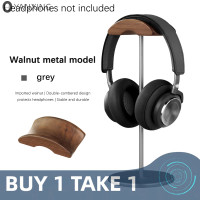 ราคา Black Walnut Wood Aluminum Alloy Headphone Stand Gaming Headset Holder With Solid Metal Base For Table Desk Display (22571564344)