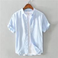 ราคา เสื้อลินินแท้แขนสั้นสำหรับผู้ชายและระบายอากาศได้ดีเสื้อแบบหลวมมีปกสีขาวผ้าฝ้ายและเสื้อลินิน (22575277331)