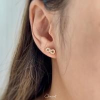 ราคา Tiny infinity 14k earrings ต่างหูแบบติดหู งานชุบทองคำขาว เพชร CZ (19447295669)