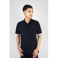 ราคา เสื้อโปโลสีดำ เสื้อทำงานสีดำ เนื้อผ้าใส่สบาย เสื้อทีมสีดำ Polo shirt (1701026742)