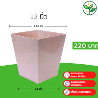 ราคา กระถาง กระถางต้นไม้ กระถางสี่เหลี่ยมทรงสูง โมเดิร์น โฟเวฟ ขนาด 13 นิ้ว สีขาว สีดำ น้ำตาล หินอ่อน Bundle 2 ใบ (22716812719)