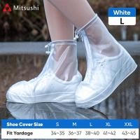 ราคา Mitsushi ถุงคลุมรองเท้ากันน้ำกันฝน ถุงคลุมรองเท้า รองเท้าบูทกันฝน รองเท้าบู๊ทส์กันลื่น พีวีซีกันลื่น พื้นยางกันลื่น ใส่เดินสบาย (22696126809)
