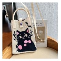 ราคา Urban Minimalist สามเหลี่ยมกระเป๋า Neutral เพศกระเป๋าโทรศัพท์มือถือแบบพกพา Love Heart Design MINI กระเป๋าถือถัก (22713620307)