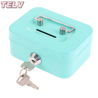 ราคา TELV ตู้เซฟเงินขนาดเล็กกล่องเก็บเงินโลหะกล่องล็อครักษาความปลอดภัยขนาดเล็กแบบพกพาทนทานกล่องใส่เหรียญ (22569770086)