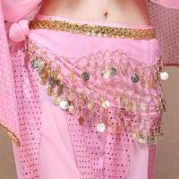 ราคา ชุดเต้นรำอินเดียแบบใหม่สายรัดเอวผ้าคาดเอวสำหรับฝึกระบำหน้าท้องชุดเต้นในลานกลางแจ้งชุดการแสดงผ้ารัดสะโพกขอบทอง (20120997588)