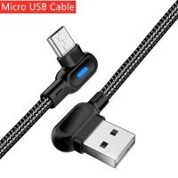 ราคา Charger cable Micro USB fast charger cable Android Micro USB charging cable 90 degree charger cable 1m 2m long charger cable Samsung Vivo charger cable HUAWEI Realme (22948578647)