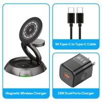 ราคา KUULAA 15W Qi Wireless Charger Stand 3 in 1 For iPhone 15 14 13 12 12 Pro Max For Apple Watch Foldable Charging Dock Station For Airpods Pro iWatch SE 6 5 4 3 2 1 (22307158256)