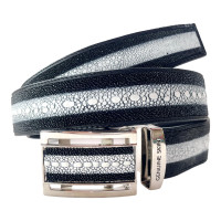 ราคา เข็มขัดหนังปลากระเบนแท้ ปลาหนาม สีดำ (15166298626)