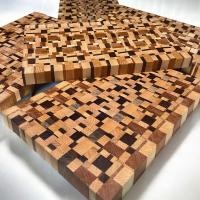ราคา เขียงไม้ เขียงไม้ลายคุณภาพ End Grain cutting board Made in Thailand Chaotic End Grain Cutting Board Exotic wood chopping block custom cutting board (22764004666)