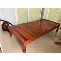 ราคา เตียงนอนไม้จาม เตียงนอน 3 ฟุต เตียงถูก เตียงดี เตียงไม้ ตั่งนั่งเล่น 93 ซม x 185 ซม x 38 ซม ไม้จามจุรี ไม้เบญจพรรณ แคร่ไม้ โปรดอ่านก่อนสั่งค่ะ Dao furniture (21408813289)