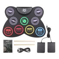 ราคา Electric Drum Set 9 Pads Silicon Foldable Electronic Drum with Headphone JackBuild in Speaker Foot PedalsDrum Sticks (22108700368)