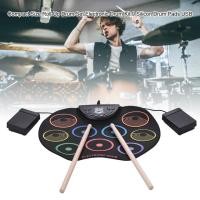 ราคา Portable Size Roll Up Drum Set Electronic Drum Kit 9 Silicon Drum Pads USB Battery Powered (9078652256)