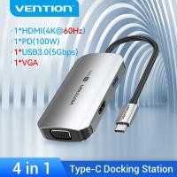 ราคา Vention USB HUB TYPE C to HDMI 4K 30Hz 60Hz 3 0 RJ45 SD TF 3 5มม PD 100W Port usb adapter Docking Station 9 In 1 Hub สายusbต่อคอม สายต่อ usb Thunderbolt SAMSUNG huawei P20 P30 MacBook Air Pro iPad Pro