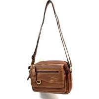 ราคา Chinatown Leather กระเป๋าสะพายผู้ชาย หนังวัวแท้ซิปหน้า สีน้ำตาล แนวนอน (16374917977)