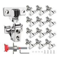 ราคา ZGMK 12 Pack 1 2 Inch Overlay Soft Cabinet Door Hinges for Kitchen Cabinet Hinges Hinge of Cup 45 mm Soft Close Cabinet Hinges (22692916948)