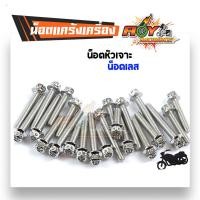 ราคา น็อตแคร้งเครื่อง Honda C125 ปี2019 น็อตหัวเจาะ น็อตสแตนเลสแท้ น็อตเลส น็อตทอง น็อตไทเท น็อตแต่ง น็อตแคร้งC125 อะไหล่มอเตอร์ไซด์ น็อตชุด (5232340063)