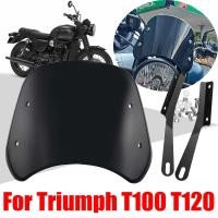 ราคา For Triumph Bonneville T100 T120 T 100 120 Motorcycle Accessories Retro Windscreen Windshield Wind Screen Deflector Cover Guard (21949334805)