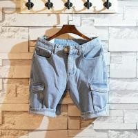 ราคา CODwuyan8340 Summer Six Pocket Denim Shorts Fashion Blue Men Plus Size Trendy Middle Pants Thin Slim Vintage cargo short 2022 New High Quality straight cut shorts (19689517955)