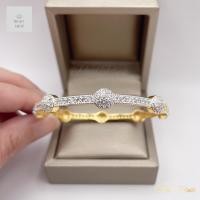 ราคา เพชรรอบกำไล กำไลจข้อมือเพชรประดับเพชรเรียงกลมแปดกระจุก ขนาดรอบวง 20cm (22427389075)