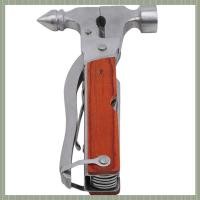 ราคา NSOJ Multifunctional Tool Camping Survival Hammer Wood Inlaid Handle Metal Portable Multifunctional Tool Outdoor Small (22411736396)