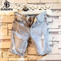 ราคา มาใหม่ล่าสุดกางเกงขาสั้นเดนิมบุรุษฤดูร้อนของผู้ชายคร็อปแพนท์ผอมหัวนกอินทรีปักลายตัวอักษรกระโดดม้าประทับตราแบบลำลองแฟชั่นคุณภาพสูง (20441803212)