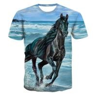 ราคา เสื้อยืดผู้ชายเสื้อยืดพิมพ์ลายม้าชายปี3Dเสื้อแขนสั้นลายม้าตลกใส่สบาย (22088243913)