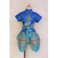 ราคา ชุดไทยเด็ก พี่หมื่นผ้าเกาะยอ เสื้อ โจงกระเบน และสายรัดเอว ไม่รวมเครื่องประดับ (13253794767)