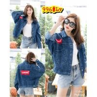 ราคา พร้อมส่ง แจ็คเก็ตยีนส์ทรงครอป เสื้อยีนส์แบรนด์ดัง รุ่น928 (3898074342)