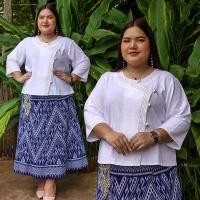 ราคา เสื้อไทยวน อก 46 48 50 52 54 56 58 60 62 เสื้อพื้นเมืองไซส์ใหญ่ เสื้อผ้าฝ้ายคนอวบอ้วน (22835430274)