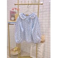 ราคา เสื้อแขนยาวคอบัวแต่งลูกไม้ทรงเกาหลี น่ารักมากๆผ้าคอตตอลญี่ปุ่น 100 49 (22631868554)