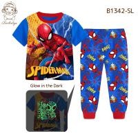 ราคา ชุดนอนเด็ก อายุ 3 7 ปี ชุดนอนเด็กผู้ชาย ชุดนอนลายการ์ตูน เรืองแสงได้ในที่มืด ชุดนอนแขนสั้นขายาว ผ้าคอตตอน ใส่สบาย (22204796514)