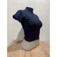 ราคา เสื้อครอปคอเต่าแขนสั่น เอวลอย ผ้าคอตตอน เสื้อครอปคอเต่า แขนสั่น สีพื้น (19317096436)