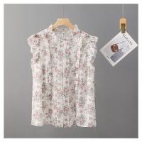 ราคา ล้างสต็อกรับรั่วเสื้อเชิ้ตผ้าชีฟองสไตล์ฝรั่งเศสถอนจากห้างสรรพสินค้าเคาน์เตอร์แบรนด์เนมอันดับต้นๆเสื้อผู้หญิงแขนกุดชายระบายพิมพ์ลาย (21641890380)