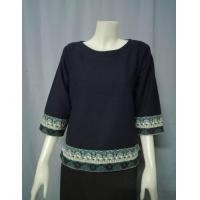 ราคา เสื้อผ้าฝ้ายคอปาดแขนสามส่วน แต่งผ้าทอลาย เสื้อผ้าฝ้ายแขนสามส่วน เสื้อผ้าฝ้ายคอปาด เสื้อผ้าฝ้ายตัวหลวมใส่สบาย (21772426782)