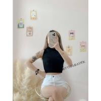 ราคา MesubShop เสื้อกล้ามครอป แขนกุดเสื้อสายฝอ คอเต่าแขนเว้า กล้ามมิ้ง B 016 1 A (14358613820)