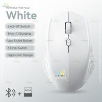 ราคา เมาส์ไร้สาย รุ่น MC105 ไร้เสียงคลิก ชาร์จ Type C สีพาสเทล เมาส์บลูทูธ ใช้ได้ทั้ง 2 4G Bluetooth เชื่อมต่อมือถือ ไอแพด ดำ ขาว ชมพู ฟ้า เขียว คอมพิวเตอร์ โน๊ตบุ้ค wireless mouse (22821455765)