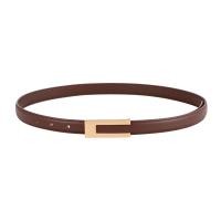 ราคา เข็มขัดหนังแท้หัวเข็มขัดสีทองหรูหราแบบใหม่แฟชั่นสำหรับผู้หญิงหนังวัวบางสีดำเข็มขัดสีขาวชุดเดรสมีสายรัดเอวยีนหญิง (22564460743)