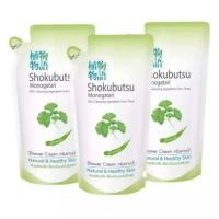 ราคา SHOKUBUTSU MONOGATARI ครีมอาบน้ำ โชกุบุสซึ ปริมาณ 500 มล ชนิดถุงเติม แพ็ค 3 ถุง สีเขียว (22665454199)