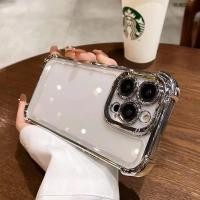 ราคา คุณภาพสูงเคสโทรศัพท์ป้องกันการกระแทกตัวชุบโลหะหรูหราพร้อมแผ่นป้องกันเลนส์กล้องถ่ายรูปสำหรับ IPhone 15 14 13 12 11 Pro Max 14 15 Plus X XS MAX XR เคสกันกระแทกแบบใส TPU แบบนิ่มพร้อมกล้อง (22228343888)