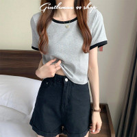 ราคา เสื้อยืดแขนสั้น 2 สี ทูโทน Y02 ราคาส่ง ผ้ายืด นุ่ม สบายมาก M L XL 2XL (18951590548)