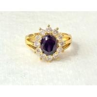 ราคา แหวนพลอยล้อมเพชร ฟรีไซส์ (22846411763)