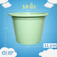 ราคา กระถาง กระถางต้นไม้ กระถางพลาสติก เบอร์ 11 10 นิ้ว สีเขียว สีอิฐ สีทอง สีชมพู สีเหลือง Bundle 50 ใบ (22716898073)