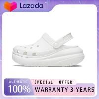 ราคา ของแท้ 100 Crocs Classic Crush clog White Non Slip Thick Sole Beach 207521 100 Mens and Womens Sports Sandals รองเท้าแตะ (22683549658)
