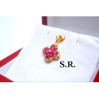 ราคา S R จี้ทองหัวใจทับทิม น้ำหนักเม็ดละ 0 29 กะรัต ล้อมเพชรเม็ดละ 1 ตังค์ ขาววสวยไฟดีเพชรน้ำ 100 พร้อมใบรับรองสินค้าเคลือบทองคำแท้ 100 (22320225287)
