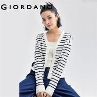 ราคา GIORDANO Women Cardigans Hollow Stripe Ice Cold Cardigans V Neck Button Closure Simple Gentle Fashion Casual Cardigans 18354210 (22414961423)